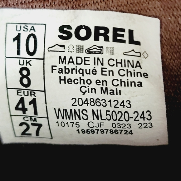 NEW Sorel Evie Brown Suede Hidden Wedge Waterproof Boots Size 10 - Picture 6 of 6